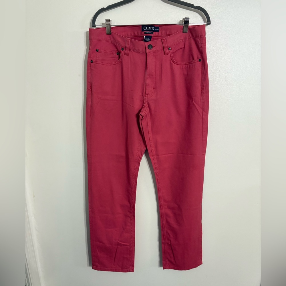 Men’s Chaps 5 pocket-twill Nantucket  Red Relaxed Jeans 32 X 32